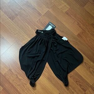 Nasty Gal Black Draped Halter Top